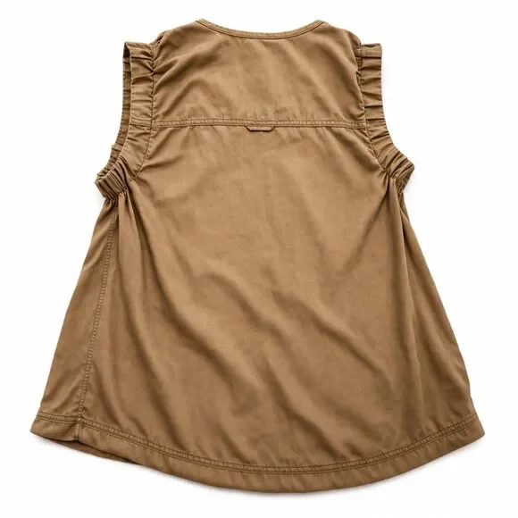 Free People Utility Cargo Vest Womens Small Tan Boho Zip Pockets Military Safari - Picture 3 of 7